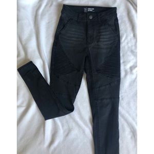 Black Moto High Waisted Skinny Jeans, Size 3
